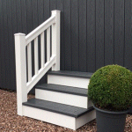 Timber Framed Free Standing Steps with Handrail 
